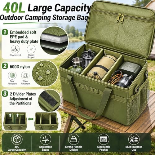 40L Waterproof 600D Camping Storage Bag Modular Organizer Outdoor Gear Kitchen Carry Case