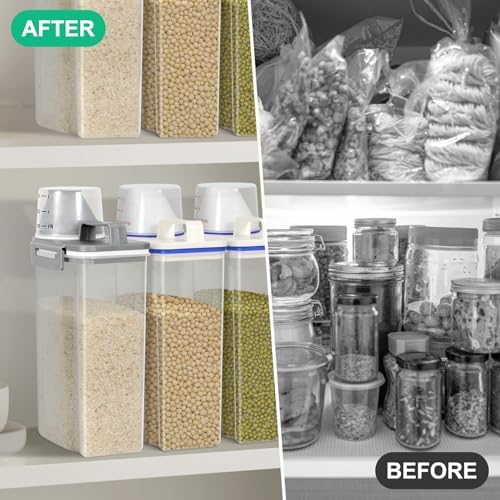 TBMax Rice Storage container 4 Lbs, Small Rice Dispenser with Measuring Cup, Cereal Containers Flour Bin, Kitchen Food Storage Container and Pantry Organizers, Pet Dog Cat Food Dispenser
