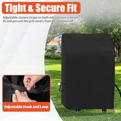 iCOVER 2 Burner Grill Cover - 32 inch Small Grill Cover 600D Heavy Duty Waterproof, Fits Weber/Char-Broil/Brinkmann/Nexgrill/Jenn Air/Pit Boss 3 Series with Collapsed Side Tables, Fade & UV Resistant