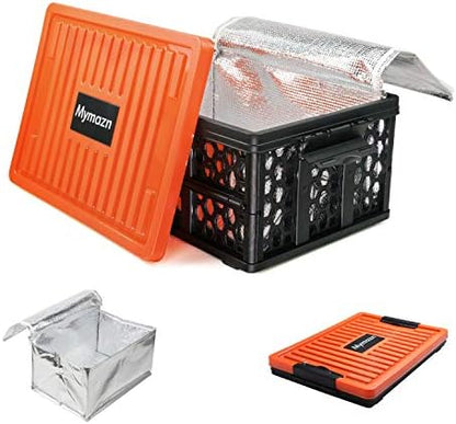 Mymazn Trunk Crate Organizer with Cooler for Car