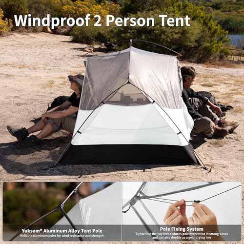 Naturehike Mongar Upgraded 1/2/3 Person Backpacking Tent,Waterproof Lightweight Camping Tent with Footprint