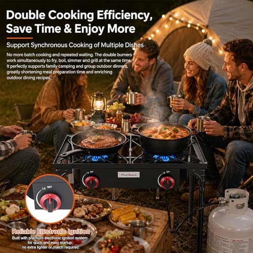 Vivicreate Low Pressure Propane Gas Outdoor Camping BBQ Grill Stove Burner Estufas de Gas para Cocinar Afuera Es gas propano Regulator automatic ignition