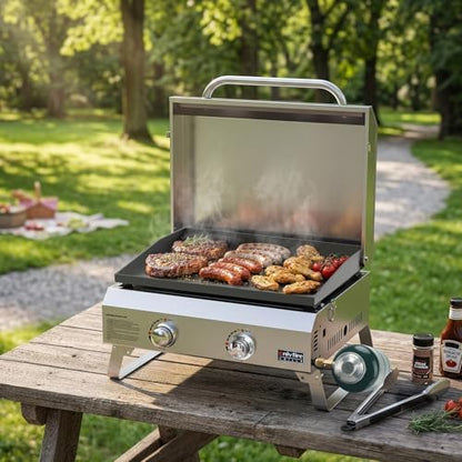 ONLYFIRE GRILLS Tabletop Gas Griddle 2 Burners, Propane Gas Stove, GS318