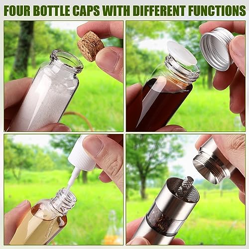 TOBWOLF Portable Spice Bag for Travel, Camping Spice Kit with 8 Jars-Khaki