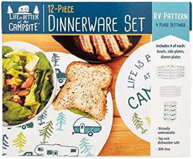 Camco Life is Better at the Campsite Melamine Dinnerware Set