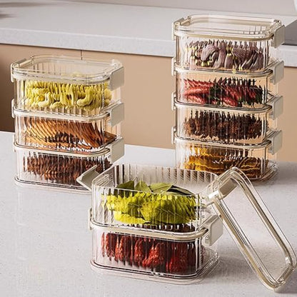 3/4/5 Layers Clear Portable Travel Spices Jars, Multi Camping Spices Containers With Organizers Bag, Stackable Spices Salt