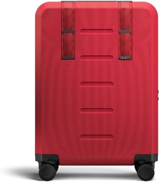 D_b_ Ramverk Carry-On 21 Inch Hardside Luggage, Compact Suitcase with Silent 360 Spinner Wheels, TSA Lock, Interior Laptop Compartment and Two Zipper Dividers, Red