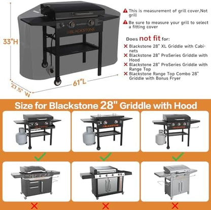 Griddle Cover for Blackstone 28 Inch Griddle with Hood 5483,Flexible 900D