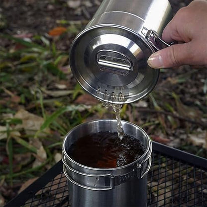 KOKKOYA Stainless Steel Camping Cups Mug Small Backpacking Bush Pot Set