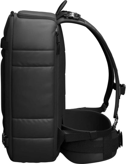 Db Journey Ramverk Backpack - Durable Travel Backpack with Laptop Compartment & Pockets for Work, Luggage with Roller Bag Hook Up System, 26L - Black Out