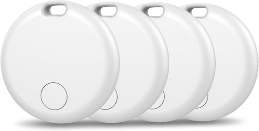 Air Tracker Tags-4 Pack: Smart Bluetooth Tracker, Item Finder Works with Apple Find My (iOS Only) App, Trakcer Tag Locator for Keys, Luggage, Satchel, Backpack etc. (Not for Android Devices)