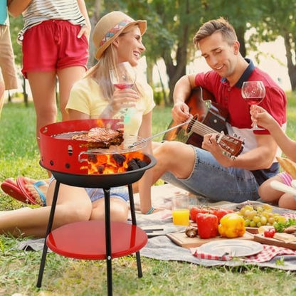 14-Inch Portable Charcoal Grill for Outdoor Cooking, Picnic & Camping