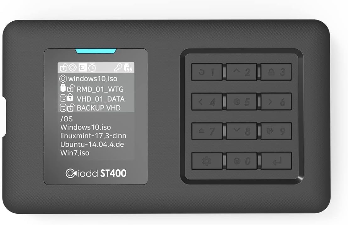 iodd ST400(1TB SSD) ST400 2.5 inch Enclosure/USB-C/Bootable Virtual ODD&HDD / AES256 Encryption Max up to 76 Digits/Write Protect / 2541 Made in Korea…