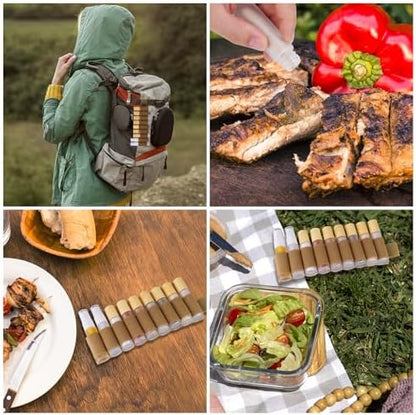 NiHome Camping Spice Kit 9pc Glass Jars Spray Bottles Leakproof Travel