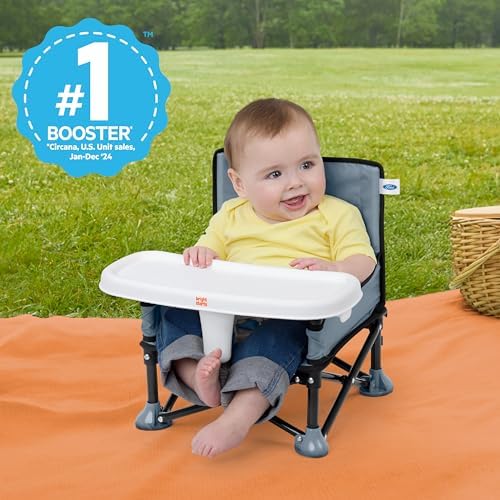 Bright Starts Ford Bronco Pop 'N Sit Portable Booster Chair, Floor Seat, Indoor/Outdoor Use, Compact Fold, Area 51 Color, 6 Mos - 3 Yrs