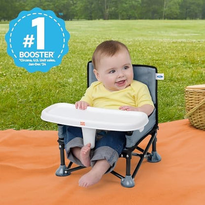 Bright Starts Ford Bronco Pop 'N Sit Portable Booster Chair, Floor Seat, Indoor/Outdoor Use, Compact Fold, Area 51 Color, 6 Mos - 3 Yrs