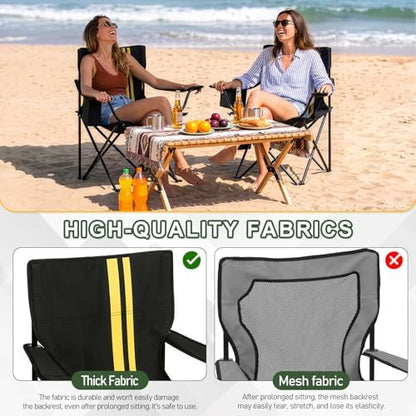 Outvita Portable Camping Chair with Insulated Cooler & Bag Black