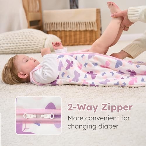 Yoofoss Baby Sleep Sack 0-6 Month 1.5TOG 100% Organic Cotton 2-Way Zipper