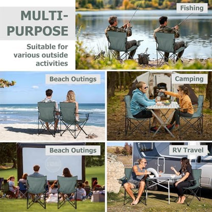 Joyfair Camping Chairs for Lawn & Beach, Large for Adults, Grey