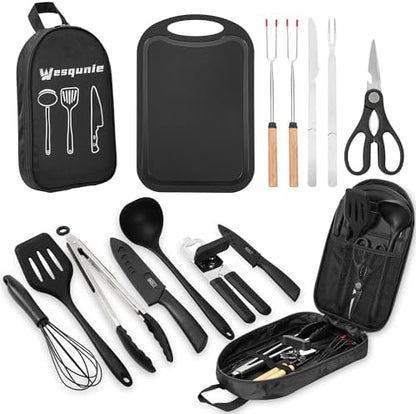 Wesqunie Camping Cooking Utensils Set, Cookware Set for Outdoor Hiking BBQ