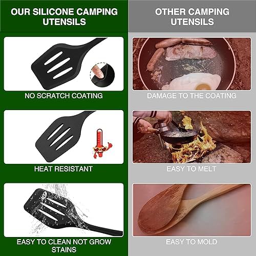 Wesqunie Camping Cooking Utensils Set, Cookware Set for Outdoor Hiking BBQ