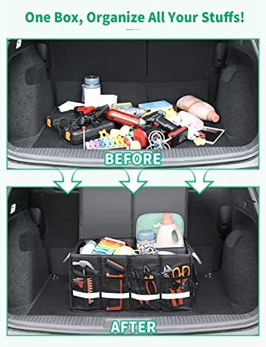 Oasser Trunk Organizer with Sturdy Hard Lid, Large, Black
