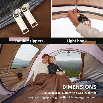 EchoSmile Instant Pop Up Camping Tent, 2/4/6 Person Easy Setup Tent