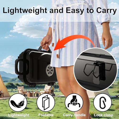 Portable Charcoal Grill, Small Foldable Tabletop BBQ Grill for Camping