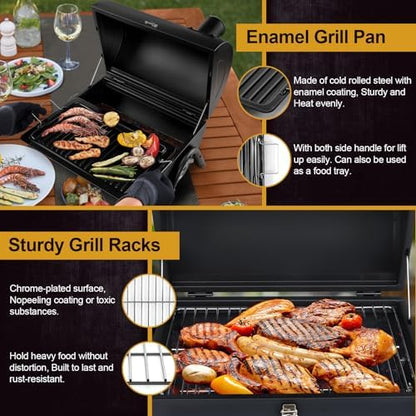 Joyfair Portable Charcoal Grill, Small Outdoor Camping Tabletop BBQ Grills