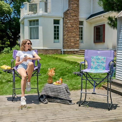 EVER ADVANCED Portable 30.7" Seat Height Tall Camping Directors Chair