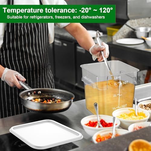 FoldTier 2 Pcs Square Food Storage Containers, White, 2 Qt,4 Qt