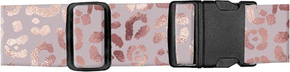 Luggage Straps for Suitcases, Adjustable Travel Belt, Durable Wide Luggage Strap, Cute Suitcase Strap Identifiers with Buckle, Bag Straps for Luggage, Glitter Pink Leopard