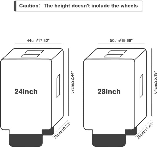 24/28 Inch Thicken Transparent Luggage Cover Suitcase Protector Waterproof PVC Full Clear Cover 3mm Thickness Travel Suitcase Set Full Clear 24/28 inch