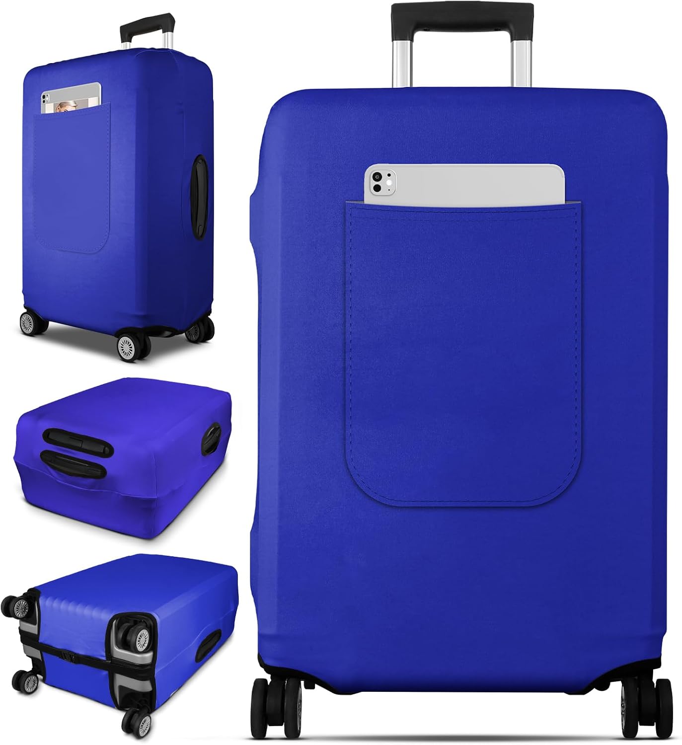 Slohif Luggage Cover for Suitcase Tsa Approved Protector - Luggage Sleeve Suit Case Cover Travel Stretch Large Baggage Case Protective Washable Fit 26-28 Inch Blue