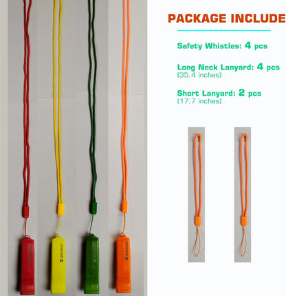 Emergency Safety Whistle with Lanyard, Loud Pea-Less Survival Whistles for Boating Kayaking Life Vest Paddle Board Rescue Signaling.
