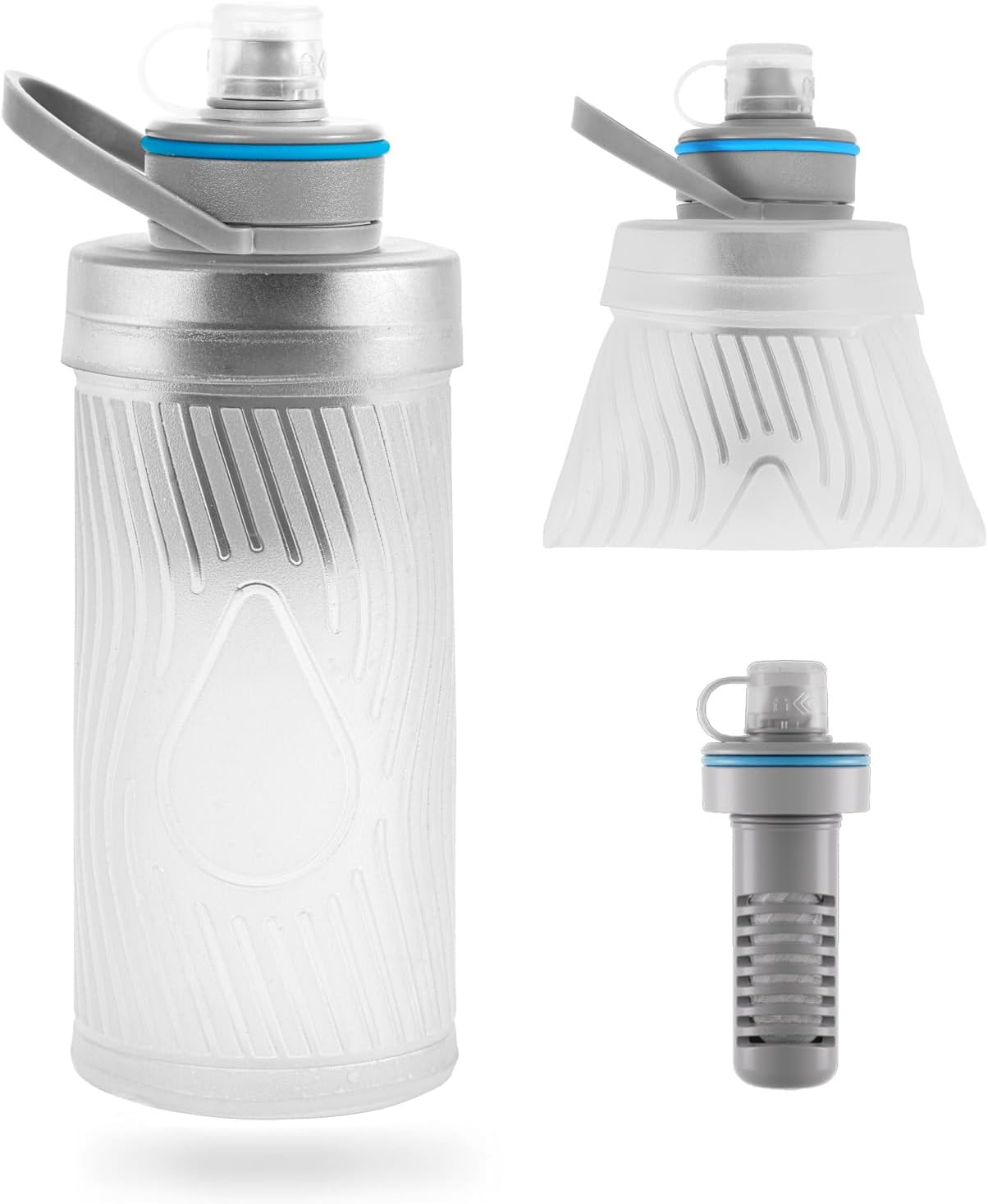 Collapsible Water Bottle with Filter for Travel,Portable Water Filter Camping,Water Purifier Bottle for Camping Hiking Cycling Outdoor Sports