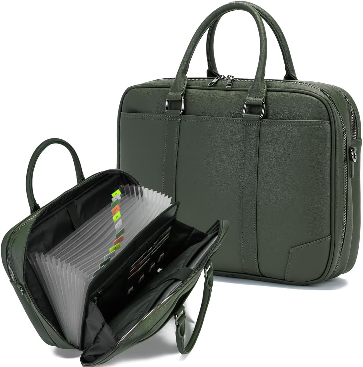 Accordian File Organizer with Handle,briefcase,15.6 in Laptop Bag Portable Document Organizer Handbags Back packs