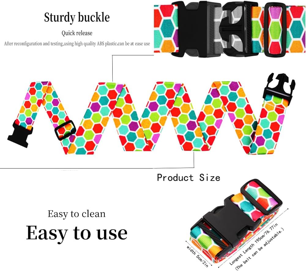 Adjustable Travel Luggage Strap Suitcase Belt Travel Bag Accessories 1.96 in W x 6.23 ft L