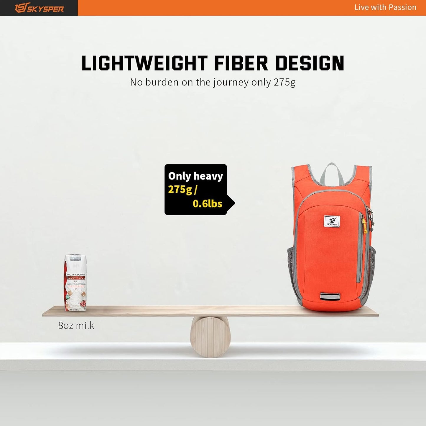 SKYSPER Small Daypack 10L Hiking Backpack Packable Lightweight Travel Day Pack for Women Men