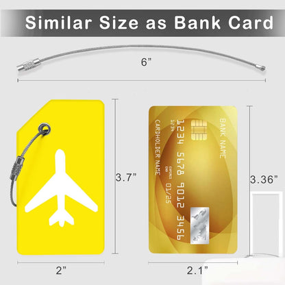 8pack Luggage Tags for Suitcases with Name ID Card， Quickly Spot Luggage Identifier Tags, Flexible Silicone Name Tags for Backpacks, Suitcases, Travel Bags, Baggage, Cruise (Yellow)