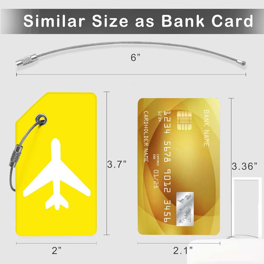 8pack Luggage Tags for Suitcases with Name ID Card， Quickly Spot Luggage Identifier Tags, Flexible Silicone Name Tags for Backpacks, Suitcases, Travel Bags, Baggage, Cruise (Yellow)