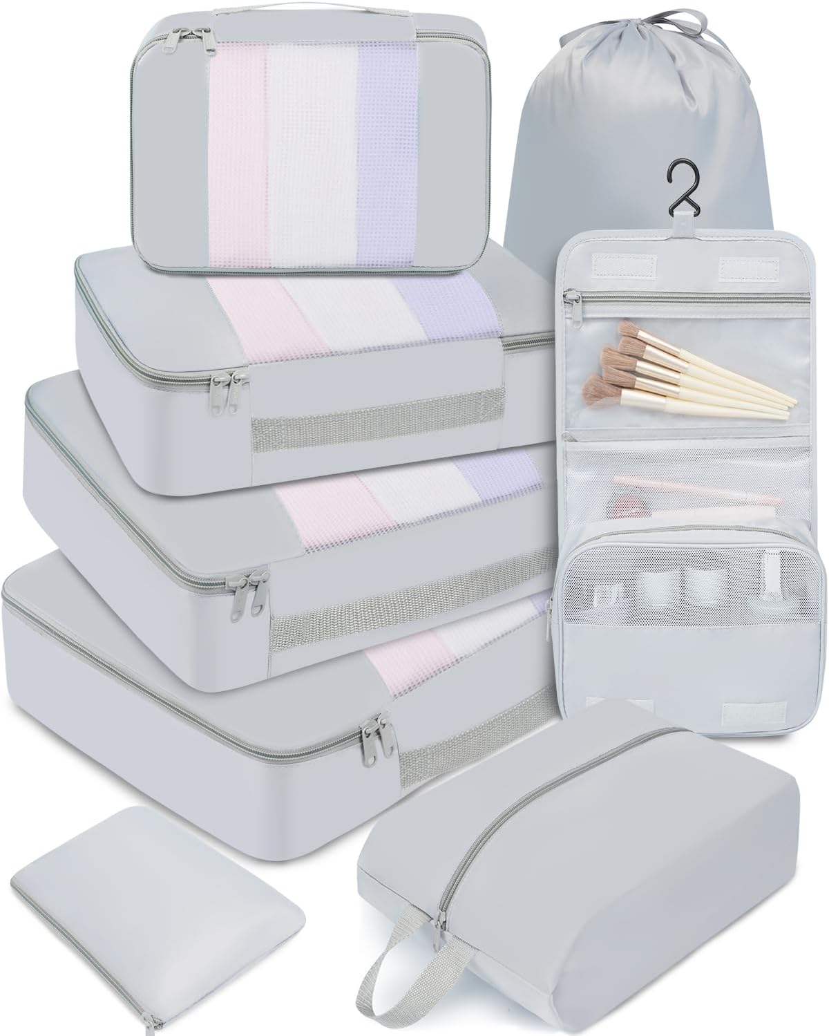 BAGAIL 6 Set/8 Set/10 Set Packing Cubes Various Sizes Packing Organizer for Travel Accessories Luggage Carry On Suitcase