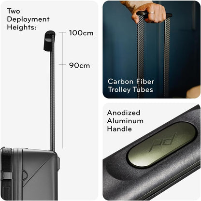 Peak Design Roller Pro Carry-On, Eclipse, Expandable Small Suitcase with Wheels, Carbon Fiber Handle, Drawbridge Opening, Hybrid Soft/Hard Shell, Custom Hardware, Fits XL Camera Cube or Packing Cubes