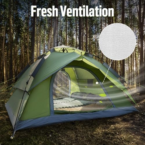 Night Cat Instant Popup Tents 2-3 Persons with Footprint Tarp Easy Setup Camping Tent with Rainfly Double Layers Waterproof Automatic Hydraulic Mechaism