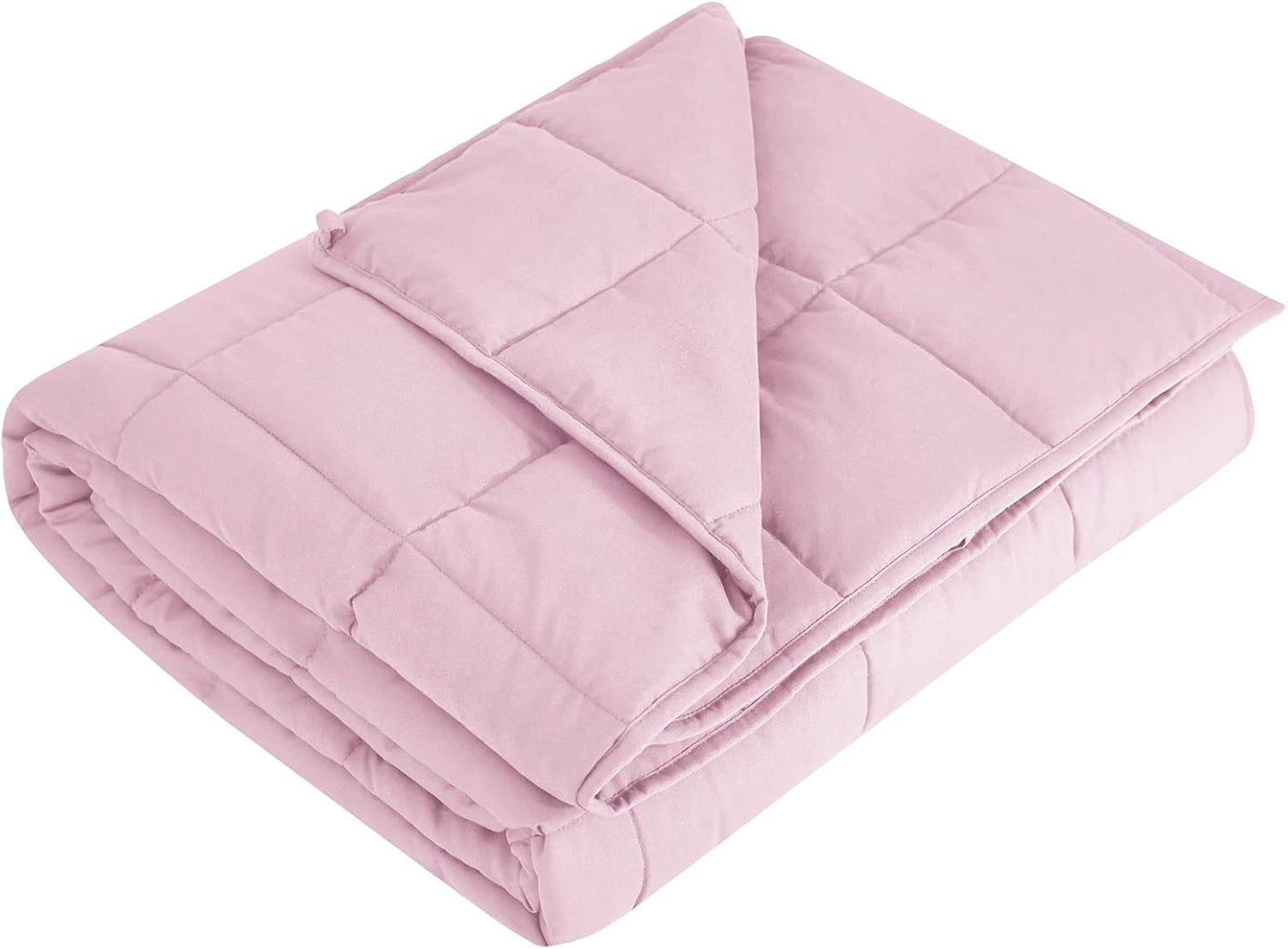 L'AGRATY Weighted Blanket - 60"x80" 17lbs Cooling Breathable Heavy Blanket Microfiber Material with Glass Beads for Adult All-Season Summer Fall Winter Soft Thick Comfort
