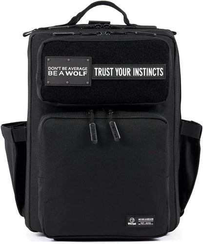 WOLFpak 15L Backpack - Alpha Black - Slim Everyday Carry Backpack for Men & Women, Water-Resistant Minimalist Daypack for Laptop & Travel