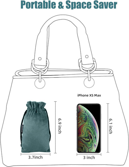 urophylla Compact Travel Neck Pillow for Airplanes, Super Soft Velvet Neck Support, Adjustable Firmness, Inflatable Plane Pillow for Long Flights, Road Trips, Travel Essentials with Eye Mask, Earplug