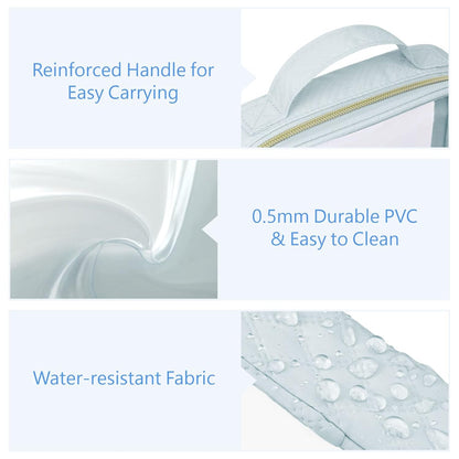 PACKISM TSA Approved Toiletry Bag, 3 Pack Clear Makeup Bags with Handle Large Opening, Clear Toiletry Bags Fit Carry-on Travel Essentials, Quart-sized Travel Bags for Toiletries, Multicolor