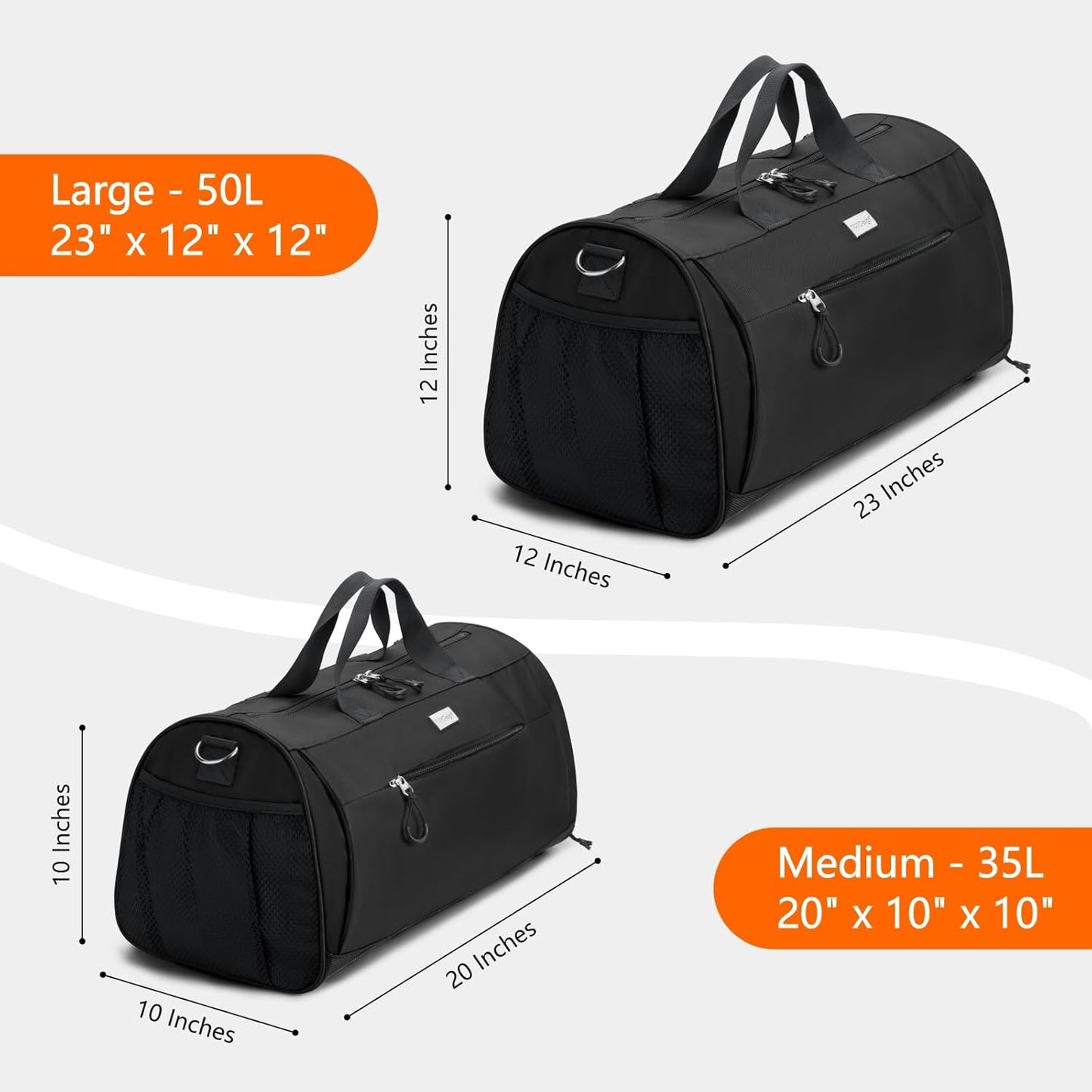 TOPDesign Gym Bag for Women & Men, Unisex Duffel Bag with Shoe Compartment & Wet Pocket for Travel Sports Gym (M Black)