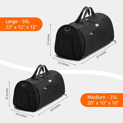 TOPDesign Gym Bag for Women & Men, Unisex Duffel Bag with Shoe Compartment & Wet Pocket for Travel Sports Gym (L Black)
